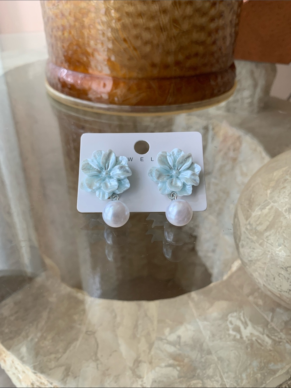Floral Pearl Drop Earrings
